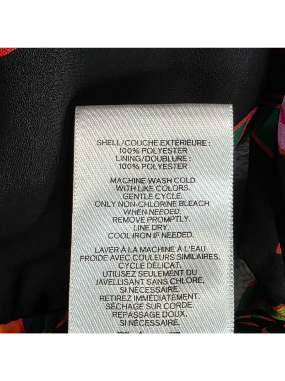 Womens Express Black Floral Print Ruffle Sleeve Dress Polyester Round Neck M - Picture 3 of 7